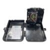 pol mount 16 port plastic fibre optic distribution box black, 16 sc adapters, 1x8 1x16 spltiter,2x3mm round drop cable exit