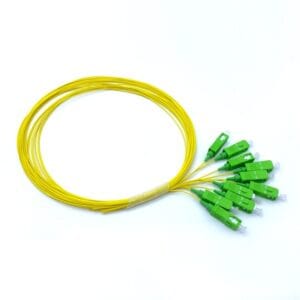 sc apc sm simplex 0.9mm yellow fiber optic pigtail low insertion loss, high stability