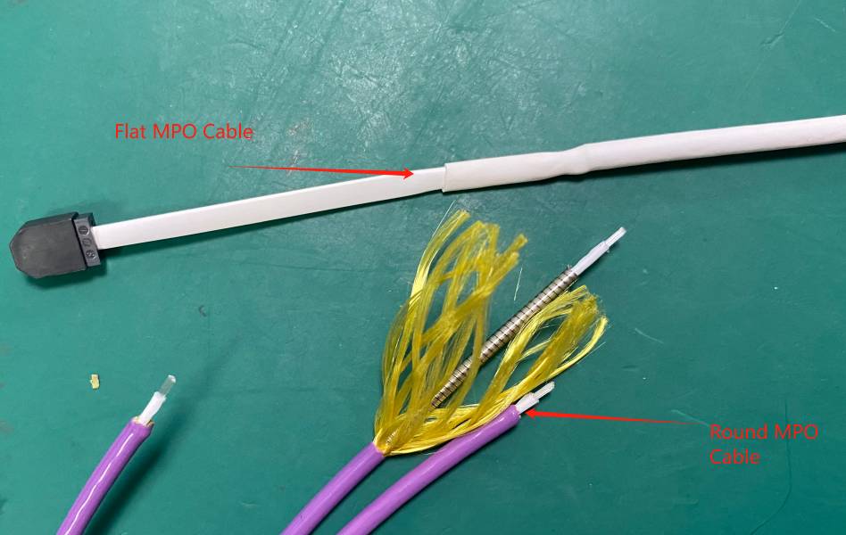 mpo cable type flat and round shape
