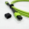 400g mpo fiber patch cable 16 cores female connectors, mm om5 50/125um cable, lszh, round, green