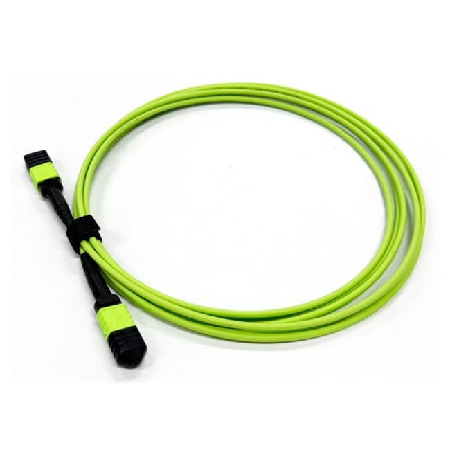 400g mpo fiber patch cable 16 cores female connectors, mm om5 50/125um cable, lszh, round, green