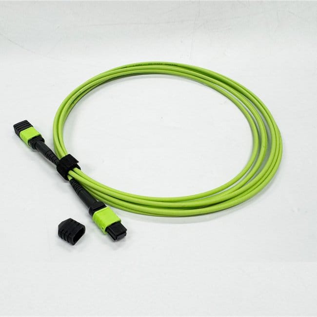 400g mpo fiber patch cable 16 cores female connectors, mm om5 50/125um cable, lszh, round, green