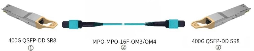 mpo patch cord for 400g qsfp dd optical transceivers