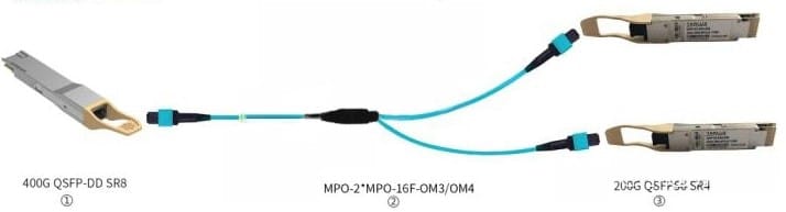 mpo patch cord for 400g qsfp dd to 200g qsfp56 optical transceivers