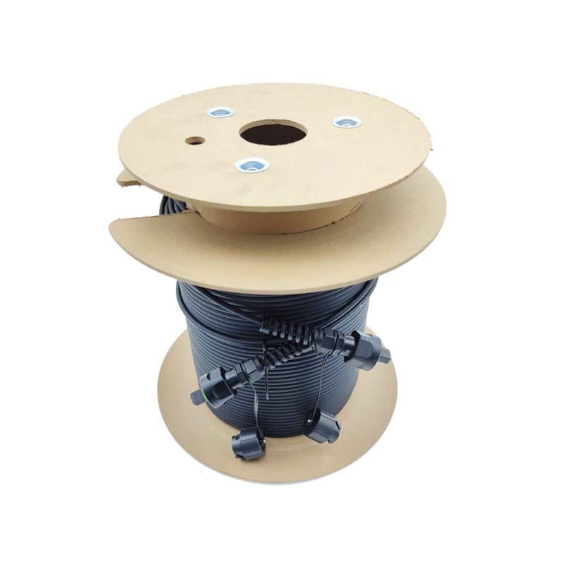 Broadcast and Entertainment Use ODVA Outdoor Fiber Patch Cable Assembly with SC LC MPO Connectors, 200M, Cardboard Cable Reel