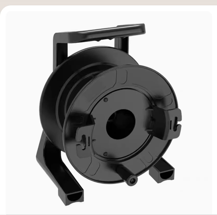 portable lightweight plastic cable reel with pre terminated connectors for wireless networks