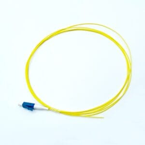 lc upc single mode fiber optic pigtail, 0.9mm yellow jacket for high speed telecom ftth applications