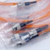 high performance st to bare fiber pigtail om2 50/125μm, 3m, industrial orange
