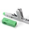 high precise optical fiber fast connector sc apc 54mm, pp bag pack, green housing, gray boot