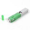 high precise optical fiber fast connector sc apc 54mm, pp bag pack, green housing, gray boot