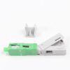 sc optic fast connector apc green, sm single mode fiber g657a2, 2x3mm flat cable field installable fiber connector