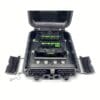 new black ip65 outdoor fdb fiber distribution box, 16 round ports, 4 cable entry, 1x16 1x8 splitter