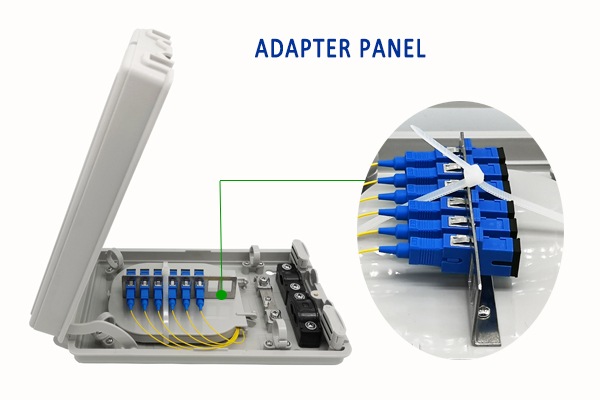 ftth home fiber termination box with 8 sc adapters and pigtails sc upc os1 9/125um