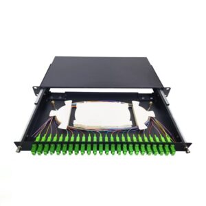 24 core sc fiber patch panel 12 port, 1u rackmount, multimode om3, metal housin