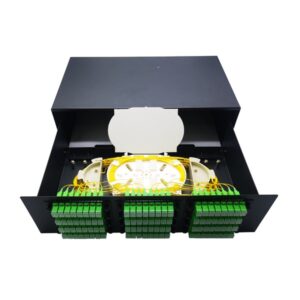 3u 96 port sc apc fiber patch panel with detachable panel, 0.9mm slim adapters, 19" rack mount