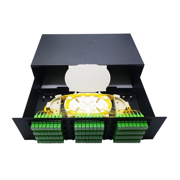 3u 96 port sc apc fiber patch panel with detachable panel, 0.9mm slim adapters, 19" rack mount