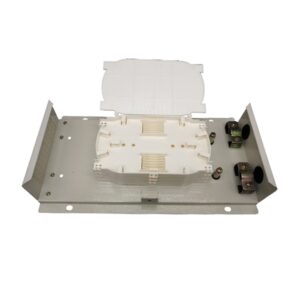 wall mounted wtb a48 48 core fiber optic patch panel with metal housing and cable management