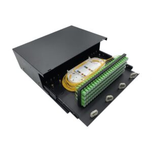 3u 96 port sc apc fiber patch panel black, 19" rack mount & dust cover