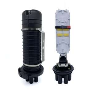 dome type optic splice closure 144 cores max splicing, 522*185mm, 1 oval+4 round, wall mount, self locking clamp