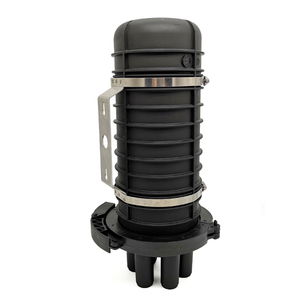 144 single core fiber splice enclosure box, 410*250mm,body pp+gf, tray: abs, 1 oval port ø22mm*2 distribution cable, 4 round port ø11.5mm truck cable