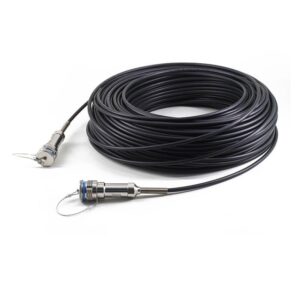 12 cores j599 to j599 field pigtail patch cord types, metal aviation metal connectors, wateproof, g652 singlemode fiber, tpu black 100 meter 3.0mm