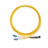 LC to mtrj single mode fiber patch cable, OS2 9/125um, 2 cores g.657 fiber, yellow lszh