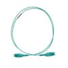 multimode patch cord with push pull dual lc connector, 1m om2 10g 50/125um aqua
