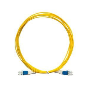 single mode lc patch cord with push pull dual lc connector, sm dx 1m os2 9/15um yellow ofnr riser cable