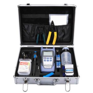 portable ftth toolbox with 24 piece fast connector kit, water resistant, for drop cable installation & maintenance