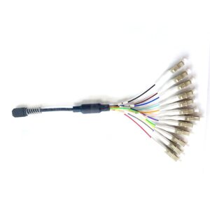 12 fiber mt to lc/pc patchcord multimode om3 50/125um mm 30cm, colorful fanout fiber pigtails