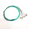 qsfp module use mt patch cord with 12 fiber ribbon cable om3 10gigabit 1.5m, aqua lszh, fanout colored lc pigtails 0.9mm 30cm