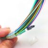 qsfp module use mt patch cord with 12 fiber ribbon cable om3 10gigabit 1.5m, aqua lszh, fanout colored lc pigtails 0.9mm 30cm