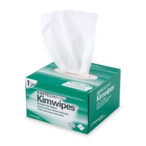 kimtech 34155 fiber optic cleaning wipes, 100 pack, lint free, 0.3μm particle removal, for connectors & splice sleeves