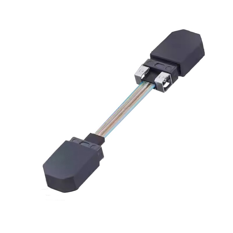 24 fiber mt mt patch cord, with ribbon fiber multimode om3 mm 50/125um, mt female connectors with spring, 0.3mts