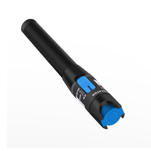blue laser visual fault locator, 30km range, 650nm wavelength, for fiber optic cable testing & tracing, 9v battery powered