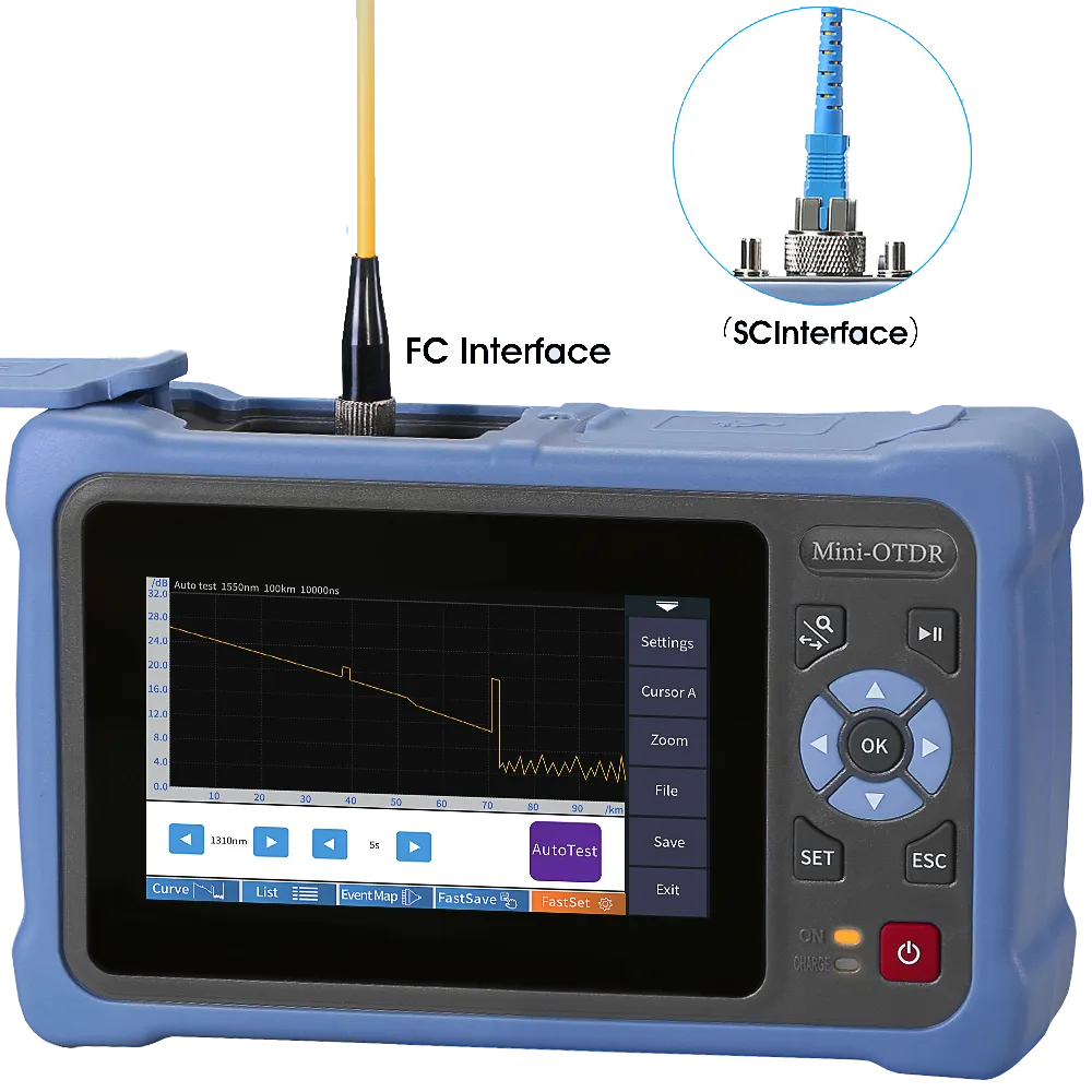 desktop otdr skl 800u, 48db dynamic range, 0.5m dead zone, for ftth/pon/data center testing