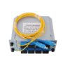 1:17 lgx box plc splitter, input pigtail sc upc 1.5m 2mm yellow, output sc upc couplers, output channel 1:70%, channel 2 17:30%