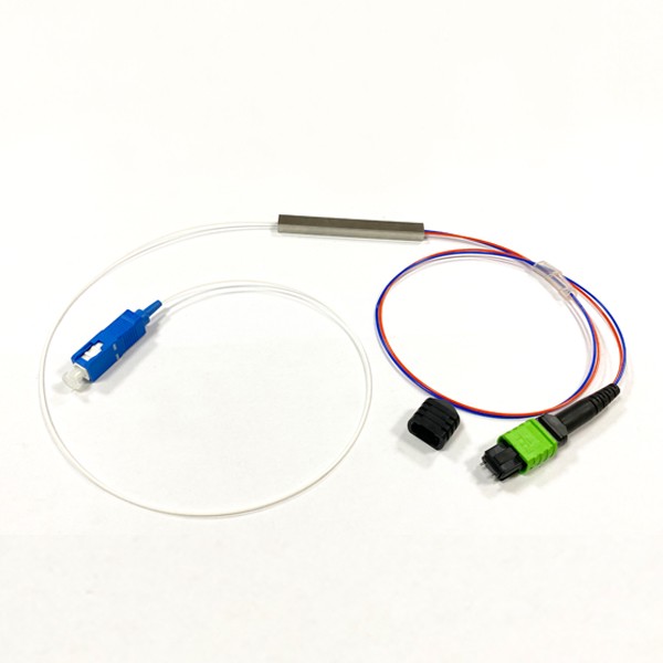 1x2 plc fiber splitter with mpo apc male connector