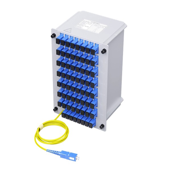 1x64 plc splitter module sc/upc, 8 way 8 sc couplers, abs, gray, max. insertion loss: 21db