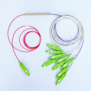 telcordia unbalanced cable splitter 1:9 80/20, sc connectors 1mt, in white, out ch1: blue 80%, ch2 9: white 2.5% each