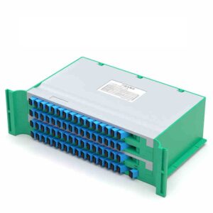 rack mounted plc splitter 1 64 sc fc for odf, abs gray, 300*180*100mm, guiding rails on both sides