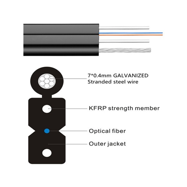 ftth drop cable with 7x0.33 steel strands