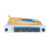 fiber optic plc spliter modular 1x8 with connectors sc/upc, input pigtail sc yellow g657a fiber 1.5meter 2mm