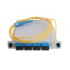 fiber optic plc spliter modular 1x8 with connectors sc/upc, input pigtail sc yellow g657a fiber 1.5meter 2mm
