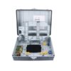 plastic gpon splitter fiber optic wall mount termination box, 2 1:16 or 4 1:8 splitter modules, 2 splice trays for 48 cores splicing, 2 uncut + 4 round ports