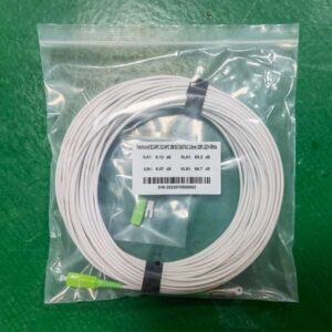 pushable patch cable sc/apc to sc/apc 1 core amored cable os2 corning g.657a2 fiber lszh white 3.0mm 30mts, metal protective sleeve with hole for pulling, 1pc/pack