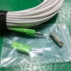 pushable patch cable sc/apc to sc/apc 1 core amored cable os2 corning g.657a2 fiber lszh white 3.0mm 30mts, metal protective sleeve with hole for pulling, 1pc/pack