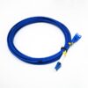 quality armoured lc sc single mode fiber patch cable duplex, zipcord 2 cores corning smf fiber g657a1 lszh 2mm 10m, blue, sc without clip, yellow a b mark