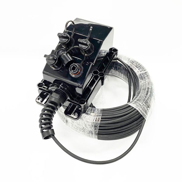 telecom mst 4 port fiber distribution hub, aerial mounting on wires, suitable for adss cable, plc splitter, mpo breakout cables