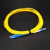 ftth terminal connection sc lc single mode patch cord, simplex g652d pvc 6m 3.0mm yellow cable, blue connectors